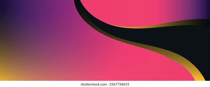 Vibrant gradient background with pink and purple hues. The background features smooth, flowing curves with a modern, dynamic style. Minimal abstract wavy gradient vector background