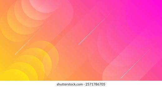 Vibrant Gradient Background with Pink and Yellow Color Tones. Fluid shapes composition with trendy gradients