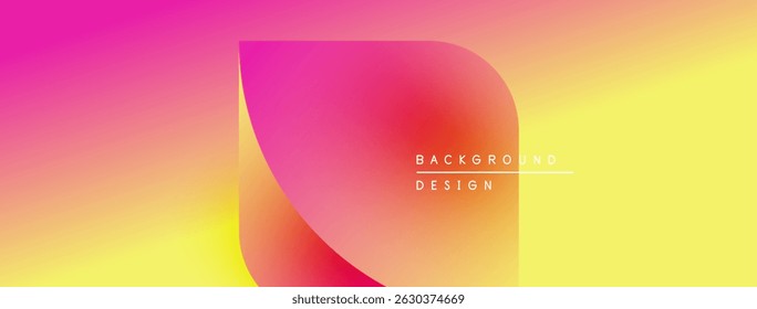 Vibrant gradient background. Pink, yellow hues blend smoothly. Modern design element present, text reads background design. Simple, clean aesthetic.