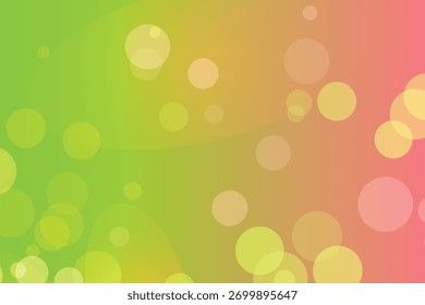 Un fondo degradado vibrante con círculos dispersos y Formas oscuras abstractas, creando una sensación juguetona y moderna.