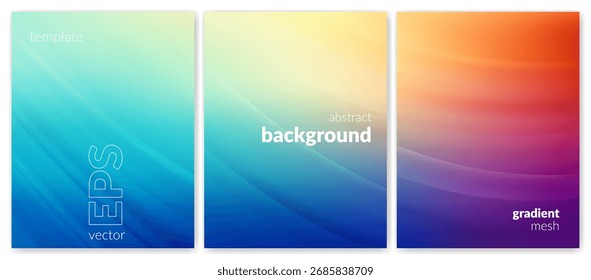 Vibrant Gradient Background with Smooth Color Transitions and Wavy Lines. Backdrop for branding, web, covers, ad banners, presentations, posters, digital graphics, creative design. Vector image