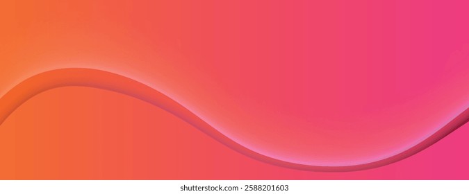 Vibrant gradient background with smooth orange and pink hues. The background features a flowing wave design with a soft texture. Minimal abstract wavy gradient vector background