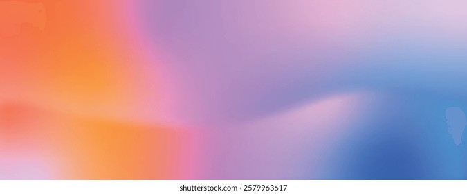 Vibrant gradient background with smooth texture, featuring orange, pink, and blue hues. The background blends orange and blue seamlessly. Minimal abstract gradient vector background