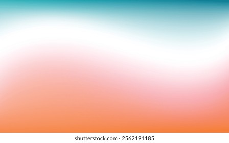 vibrant gradient background transitioning from cool teal to warm orange with a smooth white wave-like accent, evoking energy and creativity