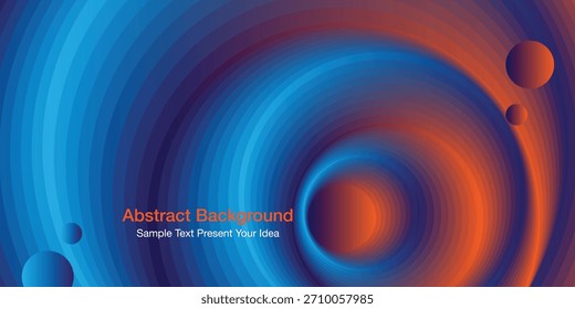 Vibrant gradient blue-orange circular abstract background vector with layered rings. Ideal for cover page, website banner, presentations or digital artwork.