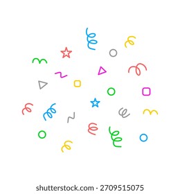 Vibrant gradient celebration illustration with floating confetti elements, creating a festive and joyful atmosphere perfect for party, event, and holiday designs.