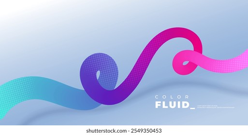 Formas de pincel de cor de gradiente vibrante, ondas de fluido modernas abstratas, plano de fundo de ilustração de vetor.