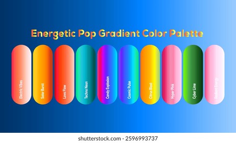 Vibrant gradient color palette.  Perfect for web design, branding, and presentations.