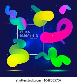 Vibrant Gradient design elements for your project. Colorful Neon abstract shapes. Vector illustration