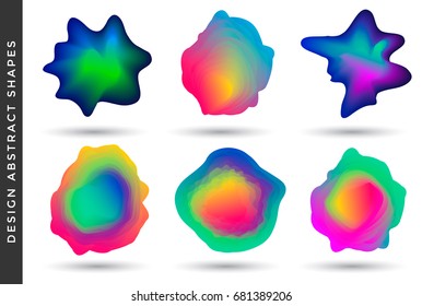 Vibrant Gradient design elements for your project. Set of colorful abstract shapes. Vector illustration.