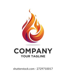 Icono de logotipo de llama degradada vibrante