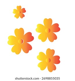 Vibrant gradient flowers spring blossom vector art