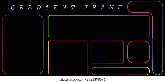 Plantilla vibrante del marco del gradiente para los proyectos modernos del Diseño gráfico.