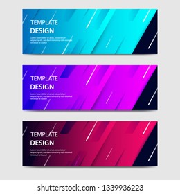 Vibrant gradient and futuristic background template for headline and header banner. Suitable for social media, web, blog, website. Vector Illustration. 