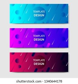 Vibrant gradient and futuristic background template for headline and header banner. Suitable for social media, web, blog, website. Vector Illustration. 