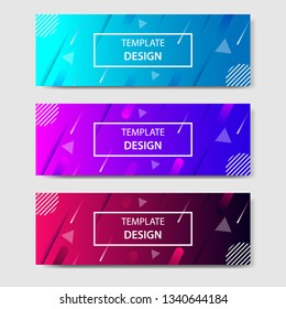 Vibrant gradient and futuristic background template for headline and header banner. Suitable for social media, web, blog, website. Vector Illustration. 