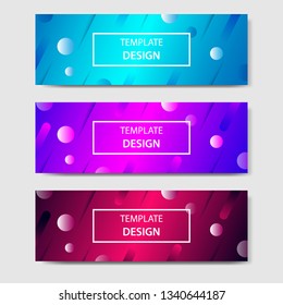 Vibrant gradient and futuristic background template for headline and header banner. Suitable for social media, web, blog, website. Vector Illustration. 