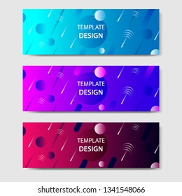 Vibrant gradient and futuristic background template for headline and header banner. Suitable for social media, web, blog, website. Vector Illustration. 