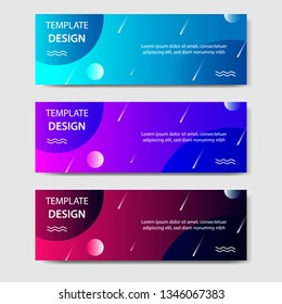 Vibrant gradient and futuristic background template for headline and header banner. Suitable for social media, web, blog, website. Vector Illustration. 