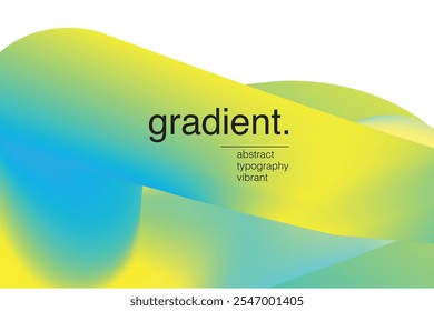 Vibrant Gradient green blue and yellow Background with Smooth Transition of Colors cool white spase of