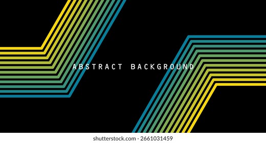 Vibrant Gradient Hexagon Lines on Black Background