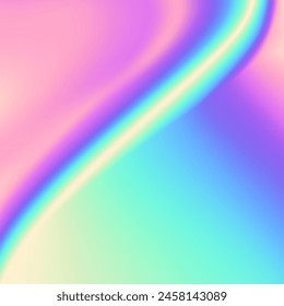 Vibrant gradient holographic background. Fluid gradient background vector. Cute and minimal style posters with colorful, vibrant organic shapes and liquid color.