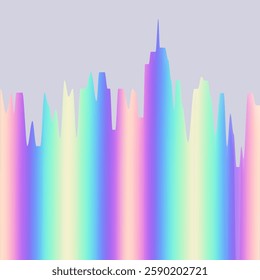 Vibrant gradient holographic background. Fluid gradient background vector. Cute and minimal style posters with colorful, vibrant organic shapes and liquid color.
