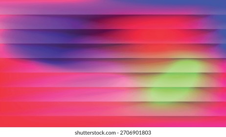 Vibrant Gradient Horizontal Striped with glass effect BG. Vibrant Neon Gradient Striped Background. Colorful Abstract Blur Texture with Multi Color Light Waves. Modern Futuristic Digital Wallpaper.