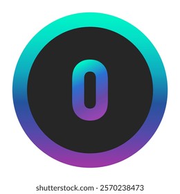 Vibrant Gradient Letter o Design with a Circular Outline, Perfect for App Icons, Modern Graphics, and Branding Materials