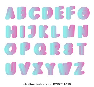 Vibrant gradient lettering. Typography vector illustration.