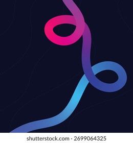 A vibrant gradient line art on a dark backdrop. This modern design element features smooth, flowing curves and bright colors, perfect for adding a dynamic touch to any project.