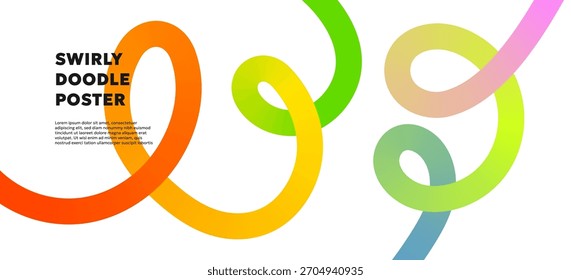 Las vibrantes líneas degradadas se tuercen con cintas onduladas y curvas de arco iris. Las ondas dinámicas y los animados garabatos crean un flujo abstracto audaz perfecto para carteles inspirados en el graffiti y diseños modernos y enérgicos.