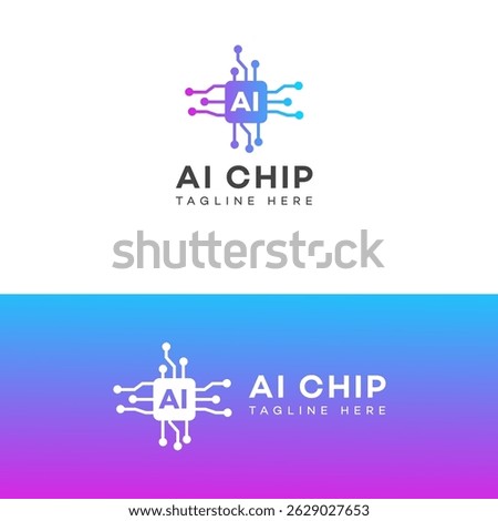 A vibrant gradient logo showcases an AI chip with sparkling accents. It represents cuttingedge technology and artificial intelligence. Clean and modern design.