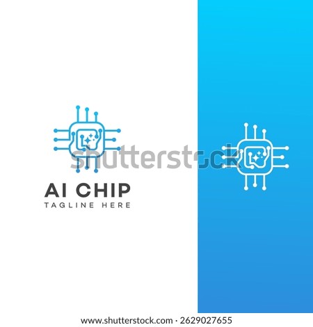 A vibrant gradient logo showcases an AI chip with sparkling accents. It represents cuttingedge technology and artificial intelligence. Clean and modern design.