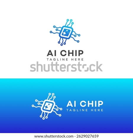 A vibrant gradient logo showcases an AI chip with sparkling accents. It represents cuttingedge technology and artificial intelligence. Clean and modern design.