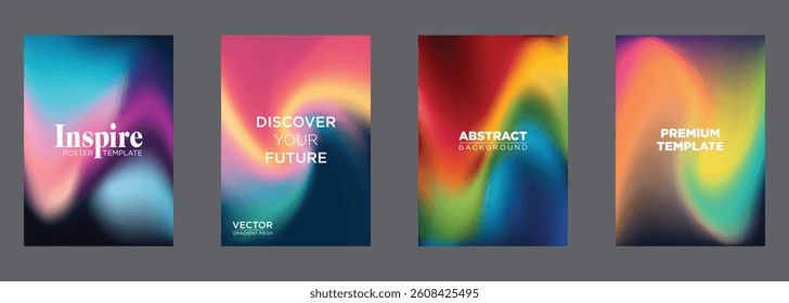 Vibrant Gradient Mesh Poster Templates Inspire, Discover Future