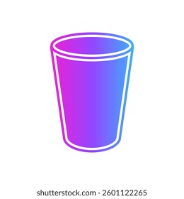 Vibrant Gradient Minimalist Drinking Glass Icon, Vibrant Gradient Minimalist Drinking Glass Illustration