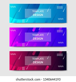 Vibrant gradient and modern futuristic background template for headline and header banner in blue, purple, red color with space and planet concept. Suitable for social media, web, blog, website.