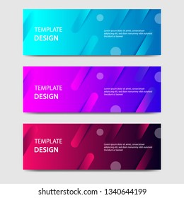 Vibrant gradient and modern futuristic background template for headline and header banner in blue, violet, purple, red color. Suitable for social media, web, blog, website. Vector Illustration. 