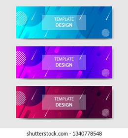 Vibrant gradient and modern futuristic background template for headline and header banner in blue, purple, red color with space and planet concept. Suitable for social media, web, blog, website.
