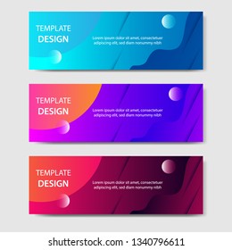 Vibrant gradient and modern futuristic background template for headline and header banner in blue, orange, purple, red color with space planet concept. Suitable for social media, web, blog, website.