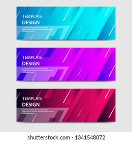 Vibrant gradient and modern futuristic background template for headline and header banner in blue, violet, purple, red color. Suitable for social media, web, blog, website. Vector Illustration. 