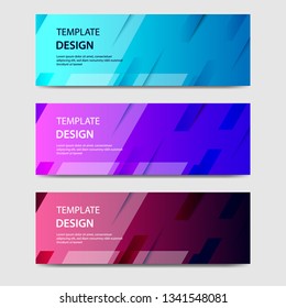 Vibrant gradient and modern futuristic background template for headline and header banner in blue, violet, purple, red color. Suitable for social media, web, blog, website. Vector Illustration. 