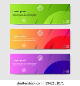Vibrant gradient and modern futuristic background template for headline and header banner in green, purple, orange color with space and planet concept. Suitable for social media, web, blog, website.