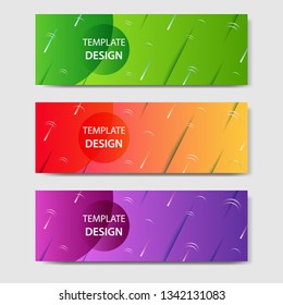 Vibrant gradient and modern futuristic background template for headline and header banner in green, purple, orange color with space and planet concept. Suitable for social media, web, blog, website.