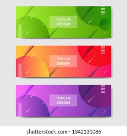 Vibrant gradient and modern futuristic background template for headline and header banner in green, purple, orange color with space and planet concept. Suitable for social media, web, blog, website.
