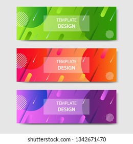 Vibrant gradient and modern futuristic background template for headline and header banner in green, purple, orange color with space and planet concept. Suitable for social media, web, blog, website.