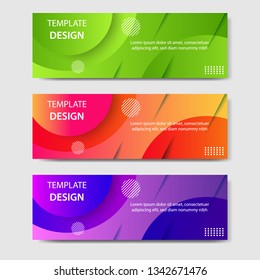Vibrant gradient and modern futuristic background template for headline and header banner in green, purple, orange color with space and planet concept. Suitable for social media, web, blog, website.