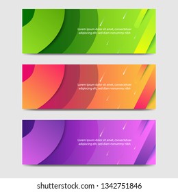 Vibrant gradient and modern futuristic background template for headline and header banner in green, purple, orange color with space and planet concept. Suitable for social media, web, blog, website.