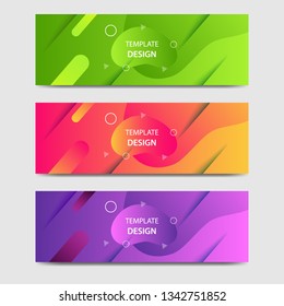 Vibrant gradient and modern futuristic background template for headline and header banner in green, purple, orange color with space and planet concept. Suitable for social media, web, blog, website.